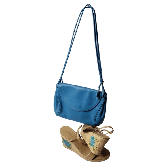 Vintage Italy Tassels Leather Boho Medium Small Festival 80's 90's Shoulder Bag - Picture 1 of 12